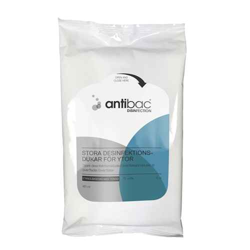 Antibac 75% Flächendesinfektionstücher 24x40 cm mit Tensid und Ethanol 12 St.