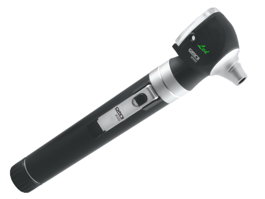 Otoskop LED Sigma F.O. 2,5 V z ładowalną rękojeścią i baterią - etui - czarny