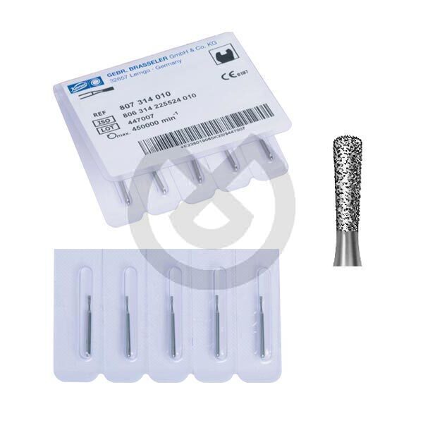 Diamantborr för turbinvinkelstycke, modell 830l, lång päronformad, aktiv längd 4 OCH 5 mm – Burs F.G. 6830L.314.012 Thick Diam.