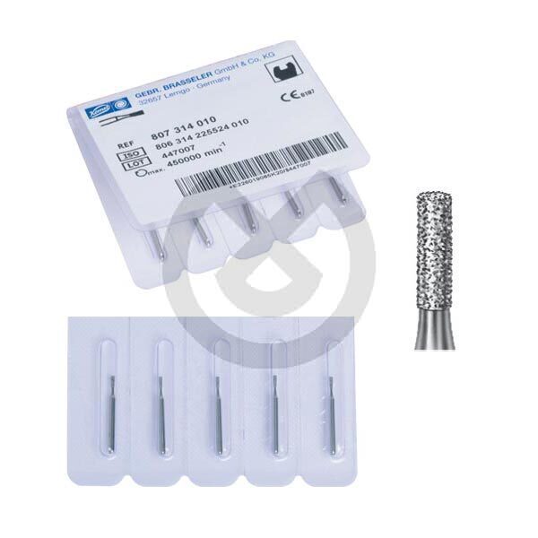 Diamantborr för turbinvinkelstycke, modell 835, cylindrisk, aktiv längd 3 OCH 4 mm – Burs F.G. Short 835-313-012-K Diam. Ko