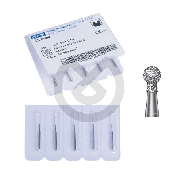 Diamantborr för turbinvinkelstycke, modell 802, rund med krage – Burs F.G. 6802-314-012-K Thick Diam.