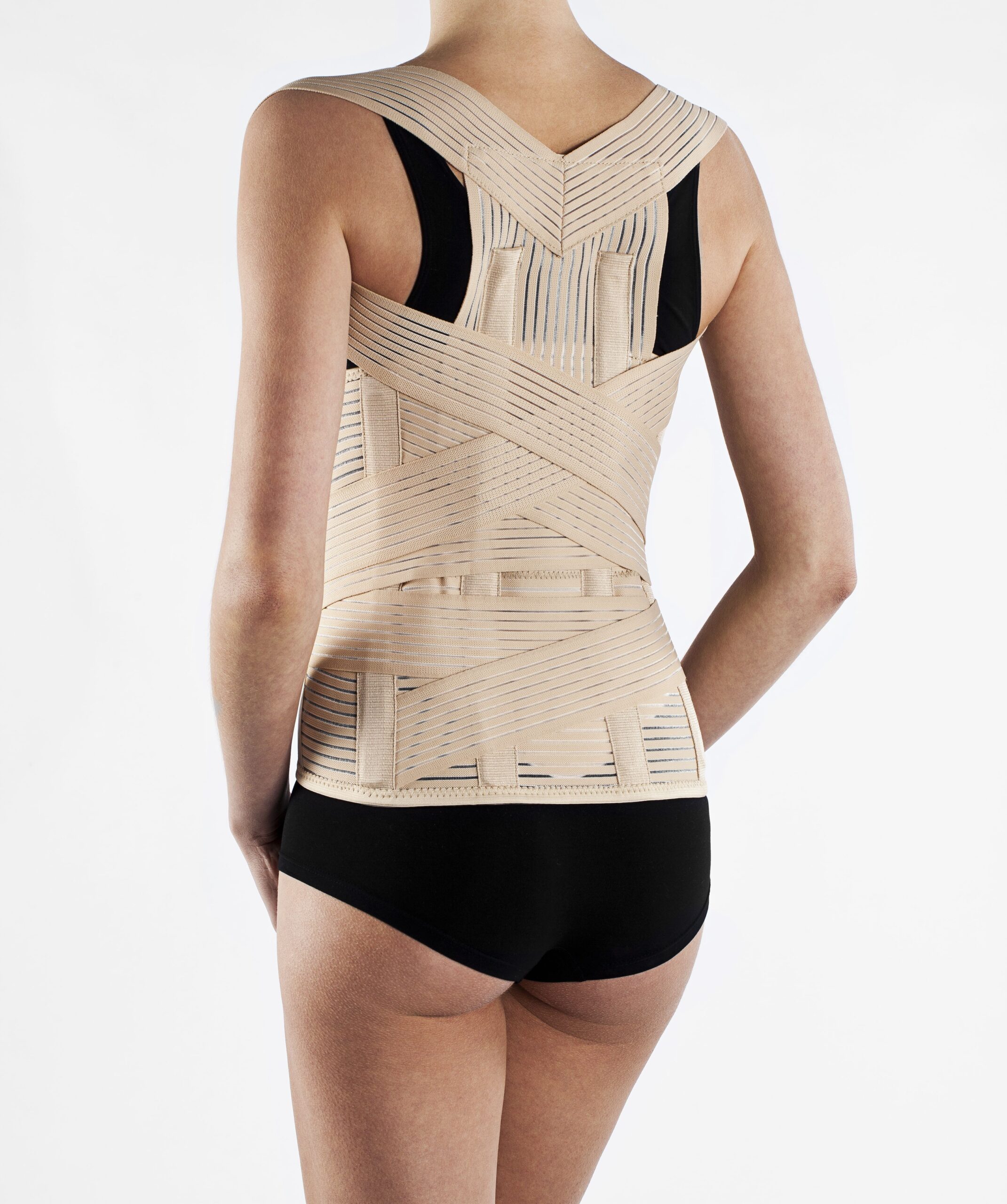 Corset with support straps, high thoracolumbosacral orthosis - L