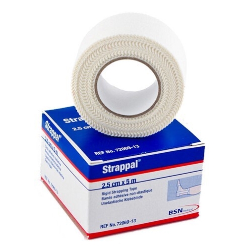 Sportstejp Strappal - 2,5 cm x 10 m hvid