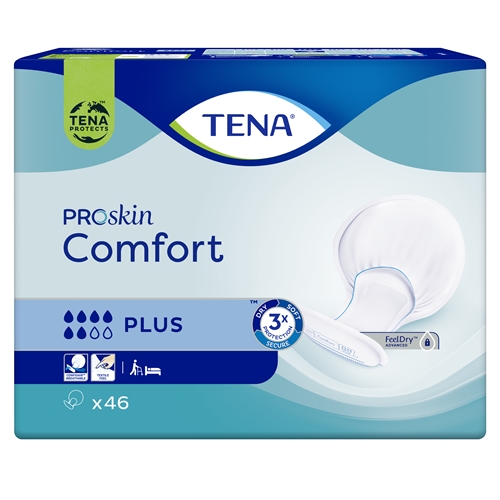 Inkontinensindlæg til fiksering i bukser - TENA Comfort Plus - 92 stk.