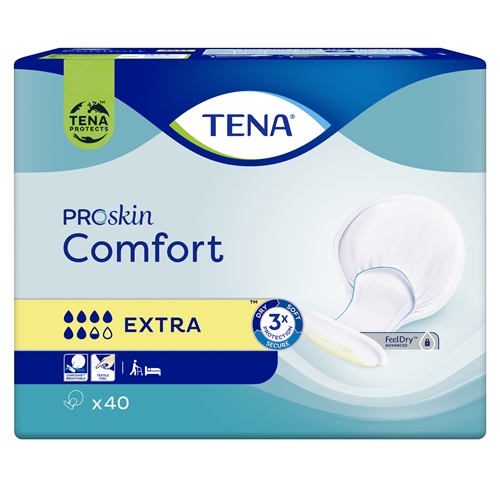 Inkontinensindlæg til fiksering i trusse - TENA Comfort Extra - 80 stk
