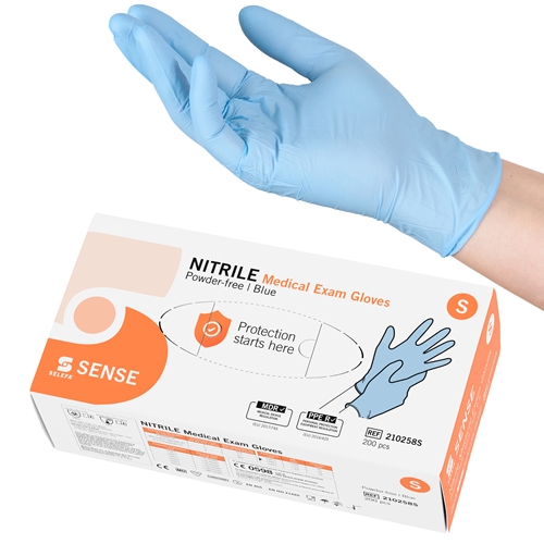Nitrilhandsker Selefa pf - S SENSE blå AQL 1,5 - 200 stk.