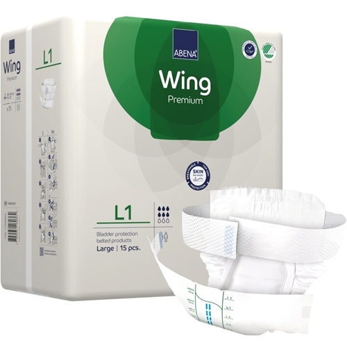 All-in-One-Inkontinenzschutz mit Gürtel - ABENA Wing Premium L1 - 60 St.