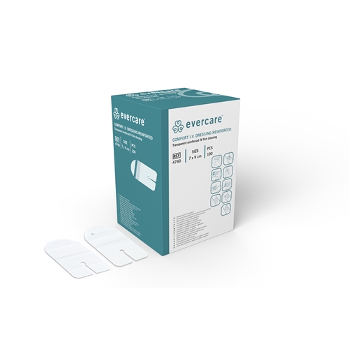 Opatrunek do cewnika żylnego evercare - 7x9 cm z nacięciem wzmocniony - 100 szt.