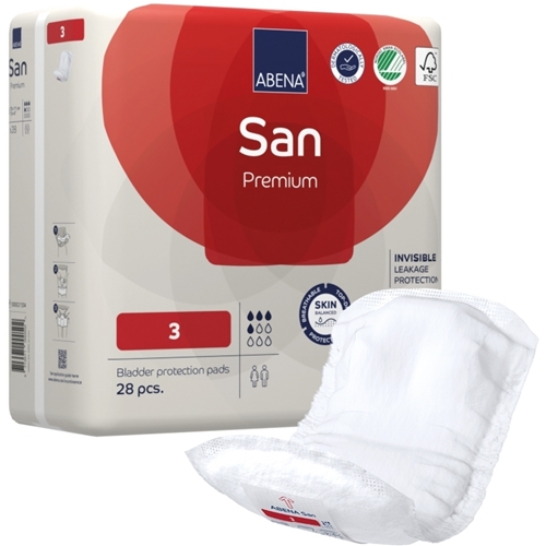 Inkontinensindlæg til fiksering i bukser - ABENA San Premium 3 - 196 stk.
