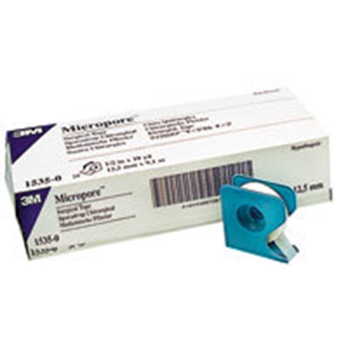 Micropore Papierklebeband - 1,2 cm x 9,1 m weißer Halter - 24 St.