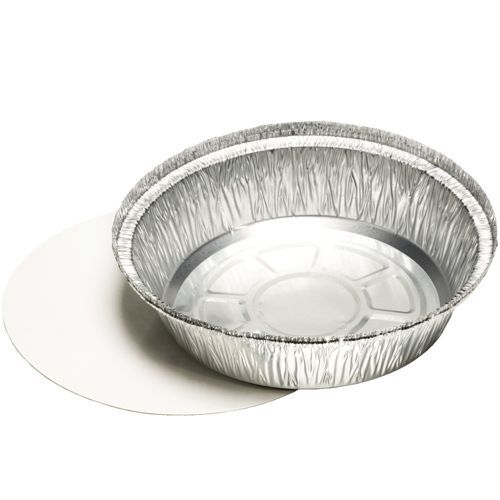 Pie dish foil with lid cardboard - 1L 23cmx4.4 cm 60 my - 25 pcs
