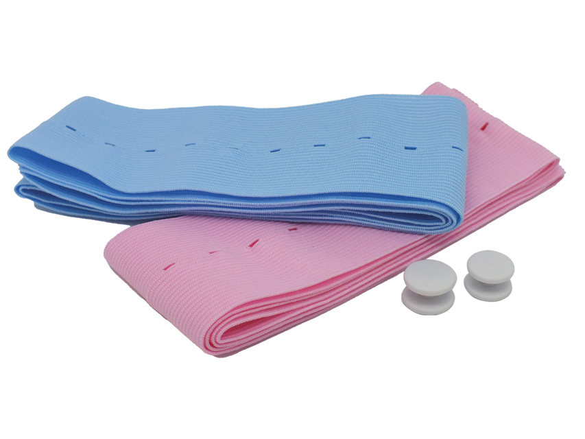 Einfache Patient-Fetaltransducer-Gurte 6x120 cm - rosa-hellblau
