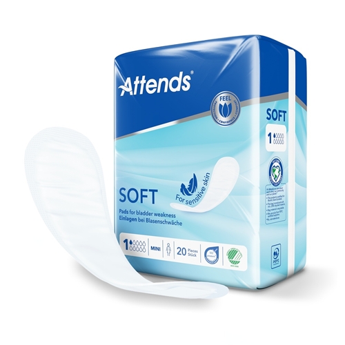 Inkontinensbind til fiksering i trusse - Attends Soft 1 Mini - 240 stk