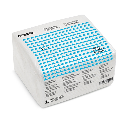 Mikrofaser-Wischtuch Easitex - 30x39 cm weiß 100 % recycelt - 80 St.