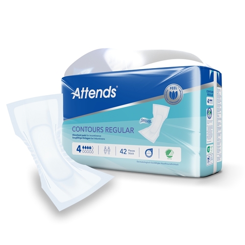 Inkontinenzeinlagen zur Fixierung in der Unterwäsche - Attends Contours Regular 4 - 210 St.