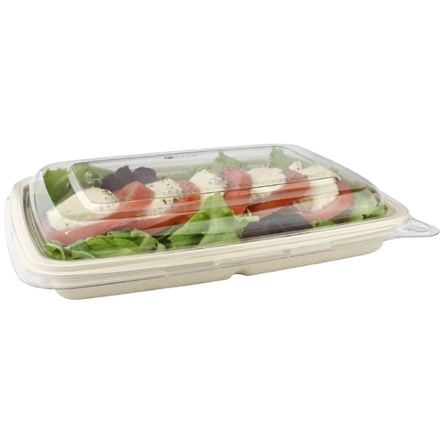 Lid for bagasse box - R-Pet 230x165x50mm 950ml - 75 pcs