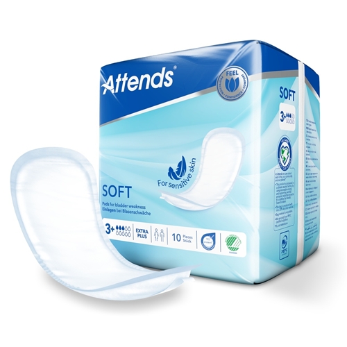 Inkontinensindlæg til fiksering i bukser - Attends Soft 3 Extra Plus - 120 stk.