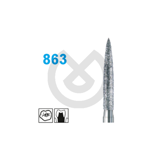 Diamantborr för turbinvinkelstycke, Busch, modell 863 – Diamond Bur 8863.012.Fg Fine Grit