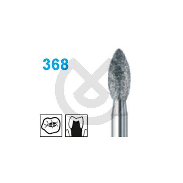 Diamantborr för turbinvinkelstycke, Busch, modell 368, aktiv längd 5,0 mm – Diamond Bur 5368.023.Fg Super Coarse Grit Turbo