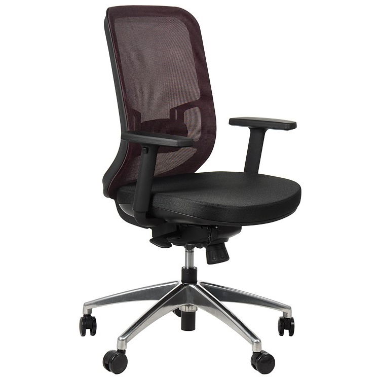 Kontorstol med justerbart sæde - GN-310/ALU - vinrød