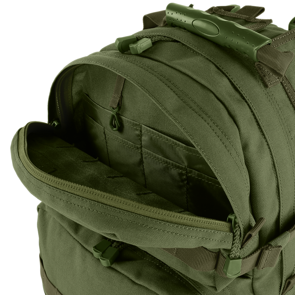 image showing some of the utility compartments on the medium assault pack