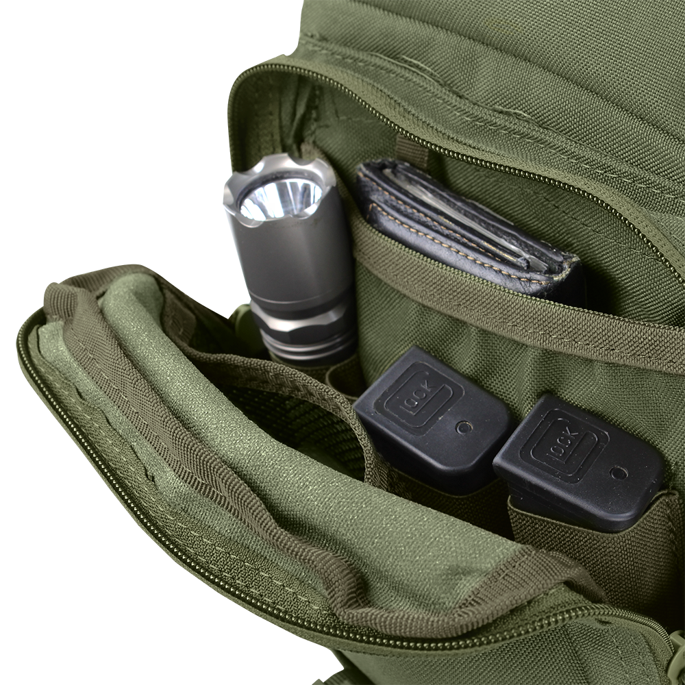 Image of the ability for storage and the ability to carry pistol magazines