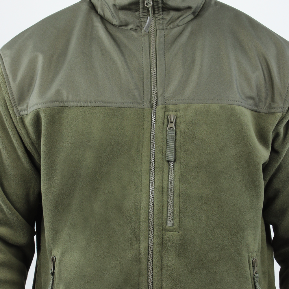 image of a close up of the chest material of the jacket