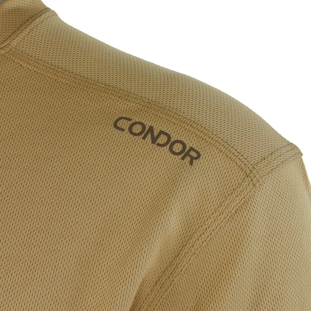 close up image of the condor logo on the maxfort long sleeve