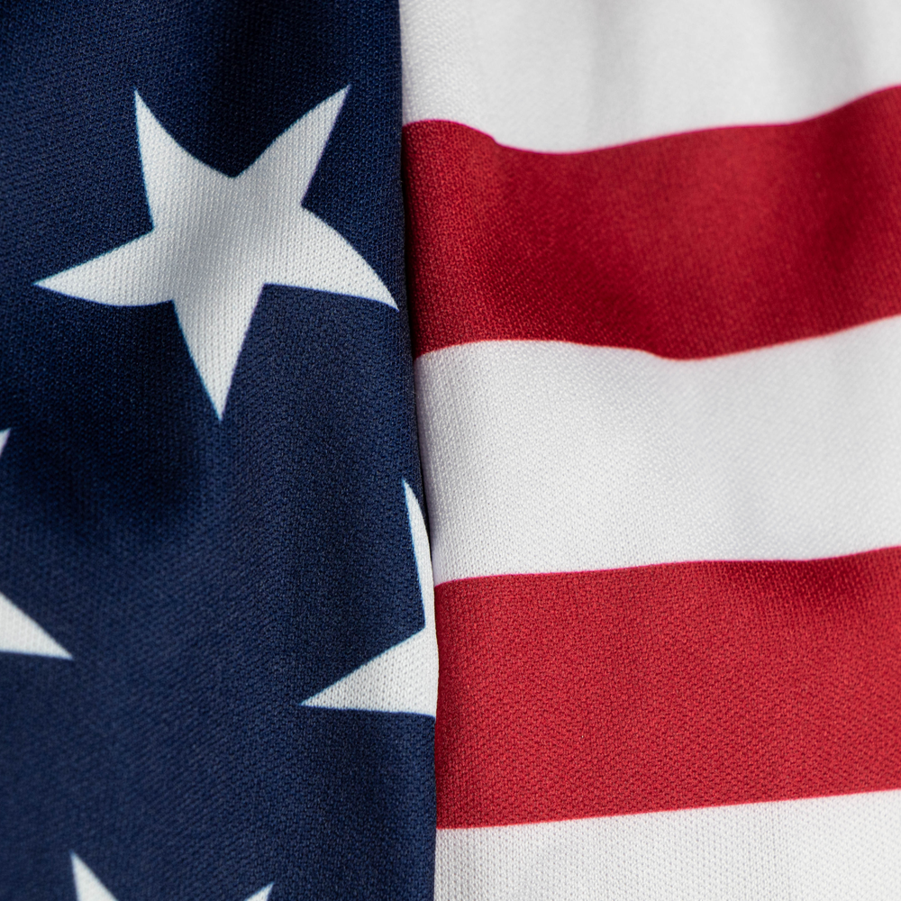 closeup image of the american flag fabric on the ranger panties