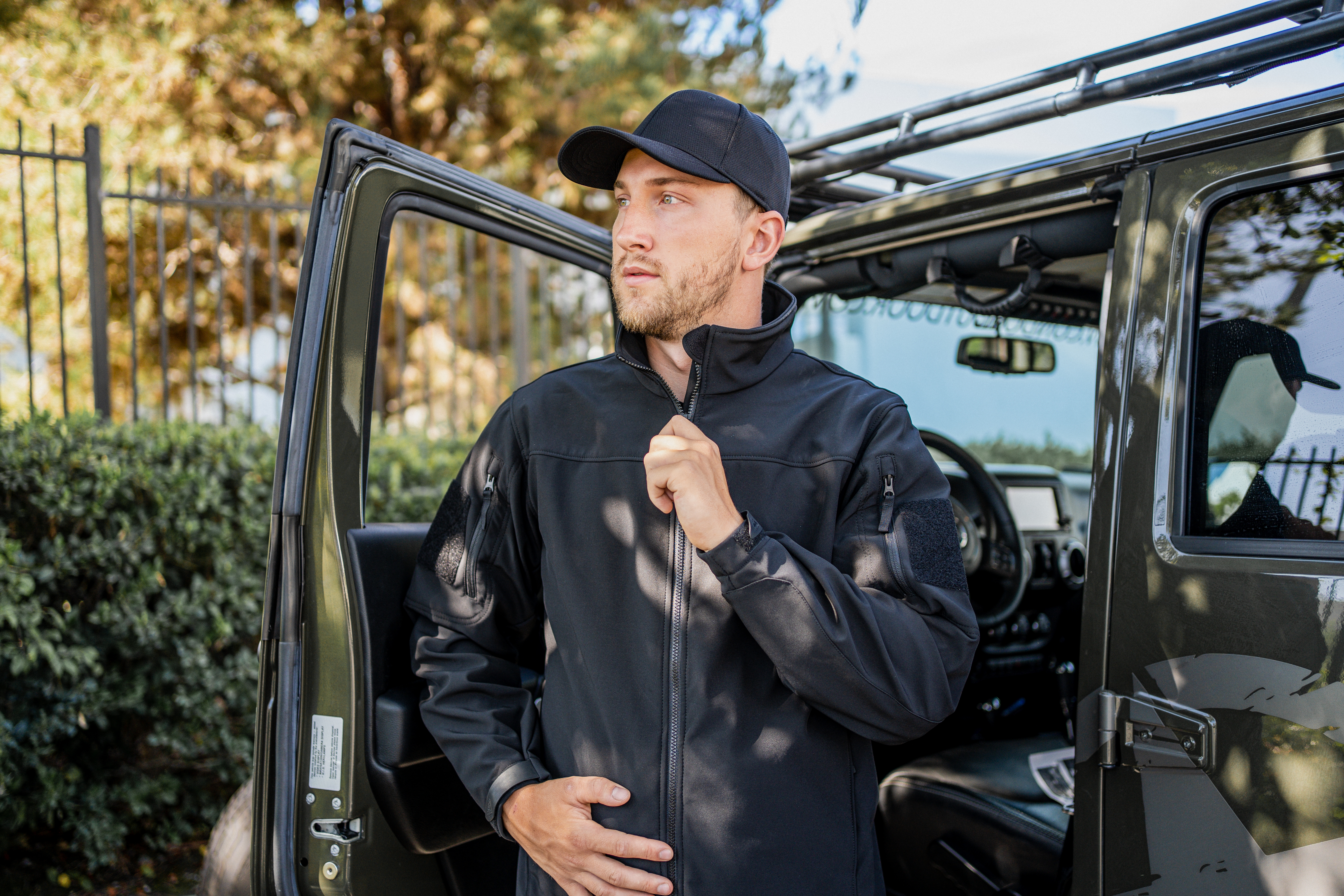 Image showing a person in a Westpac jacket in a parking lot