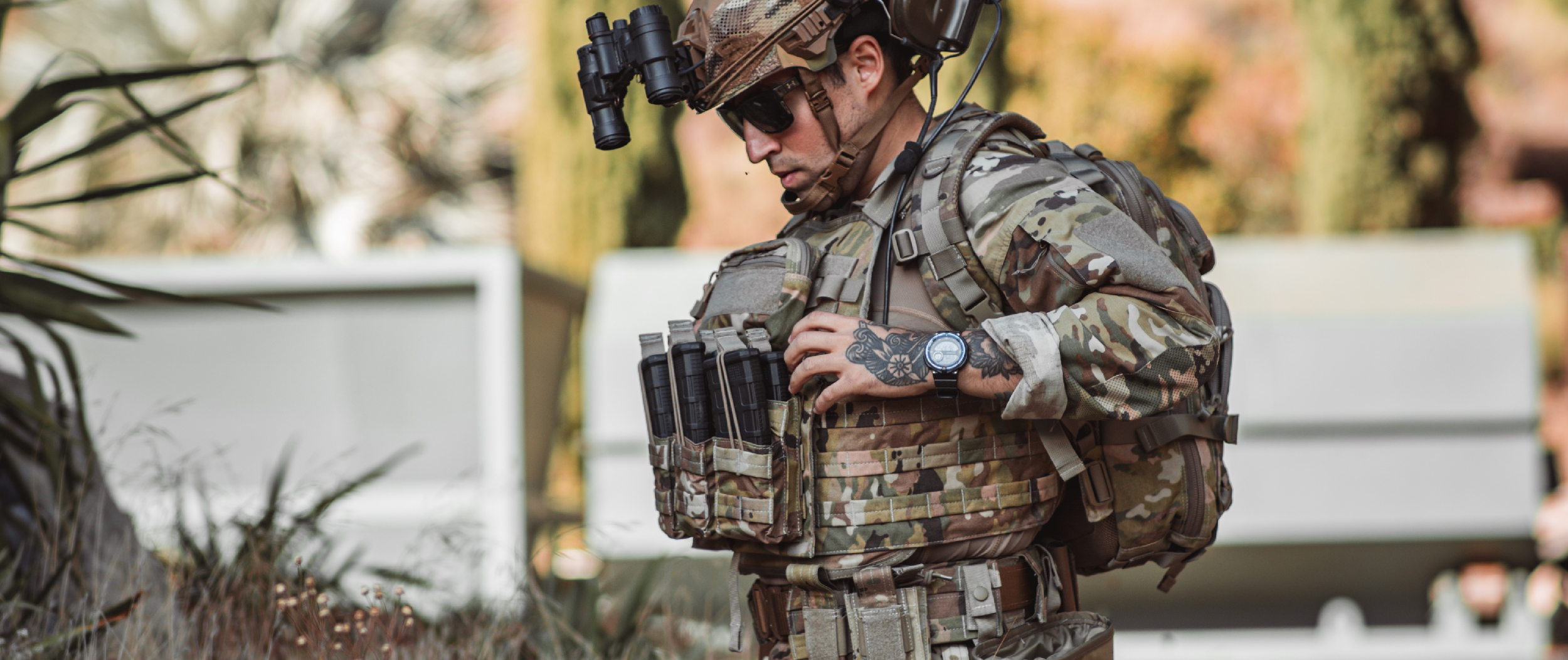image of a marshal wearing a triple stacker on a plate carrier