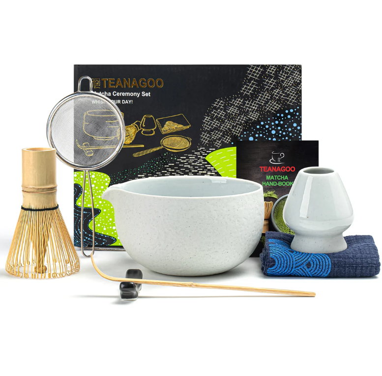 Matcha Set Weiss mit Ausgiessschale 7-tlg.