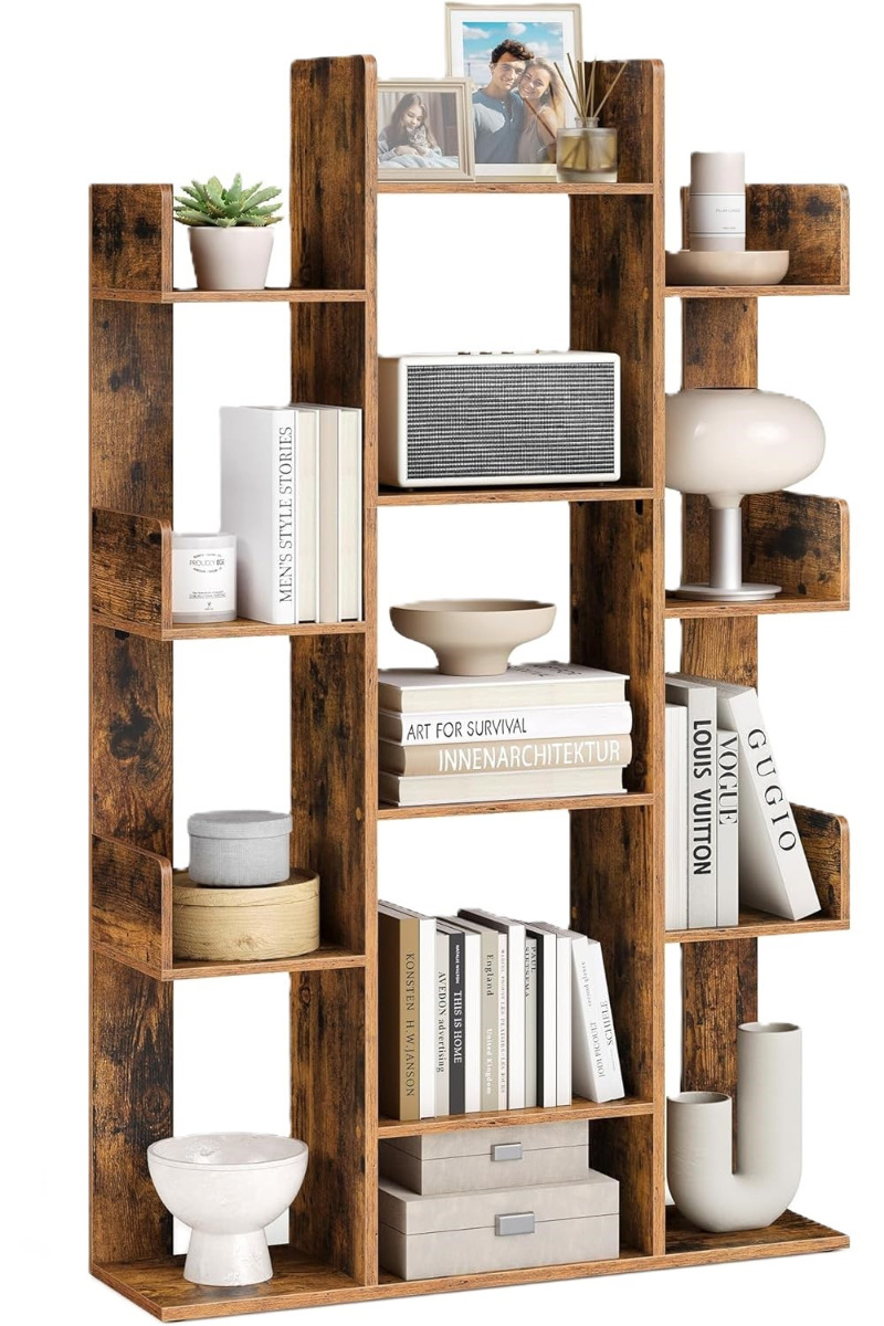 Bücherregal Baumform mit 13 Fächern Vintagebraun