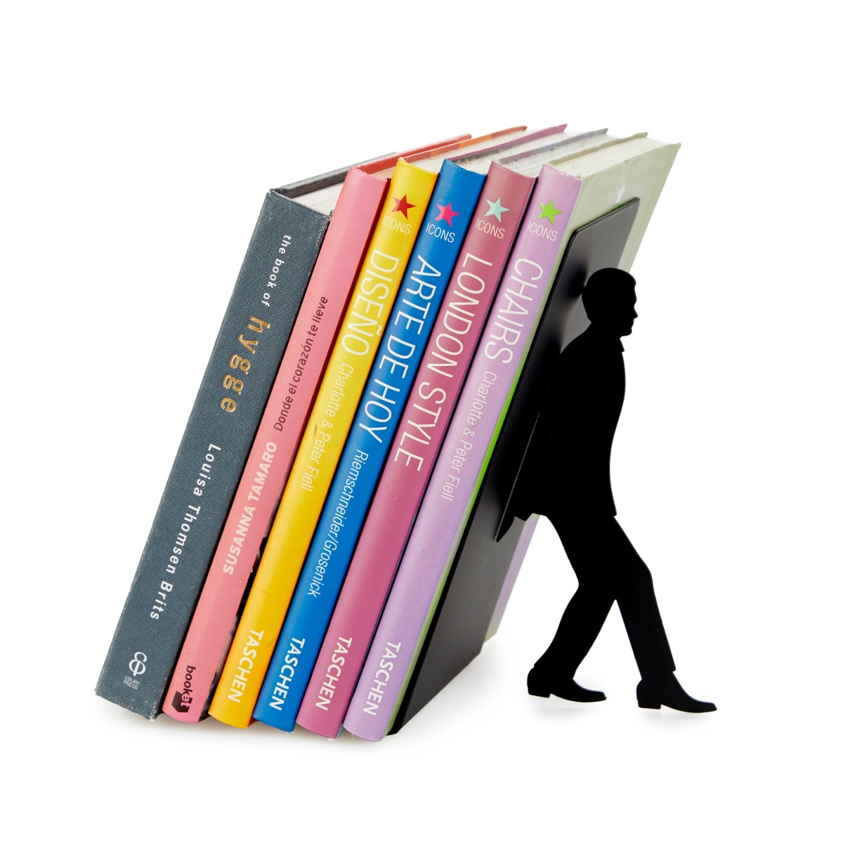 Buchstütze Viele Bücher Schwarz Metall