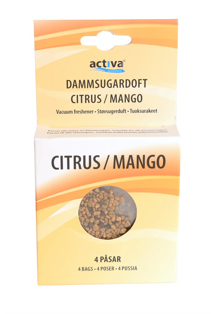 Duftkugler til støvsuger, Citrus / Mango - 4 stk/pk
