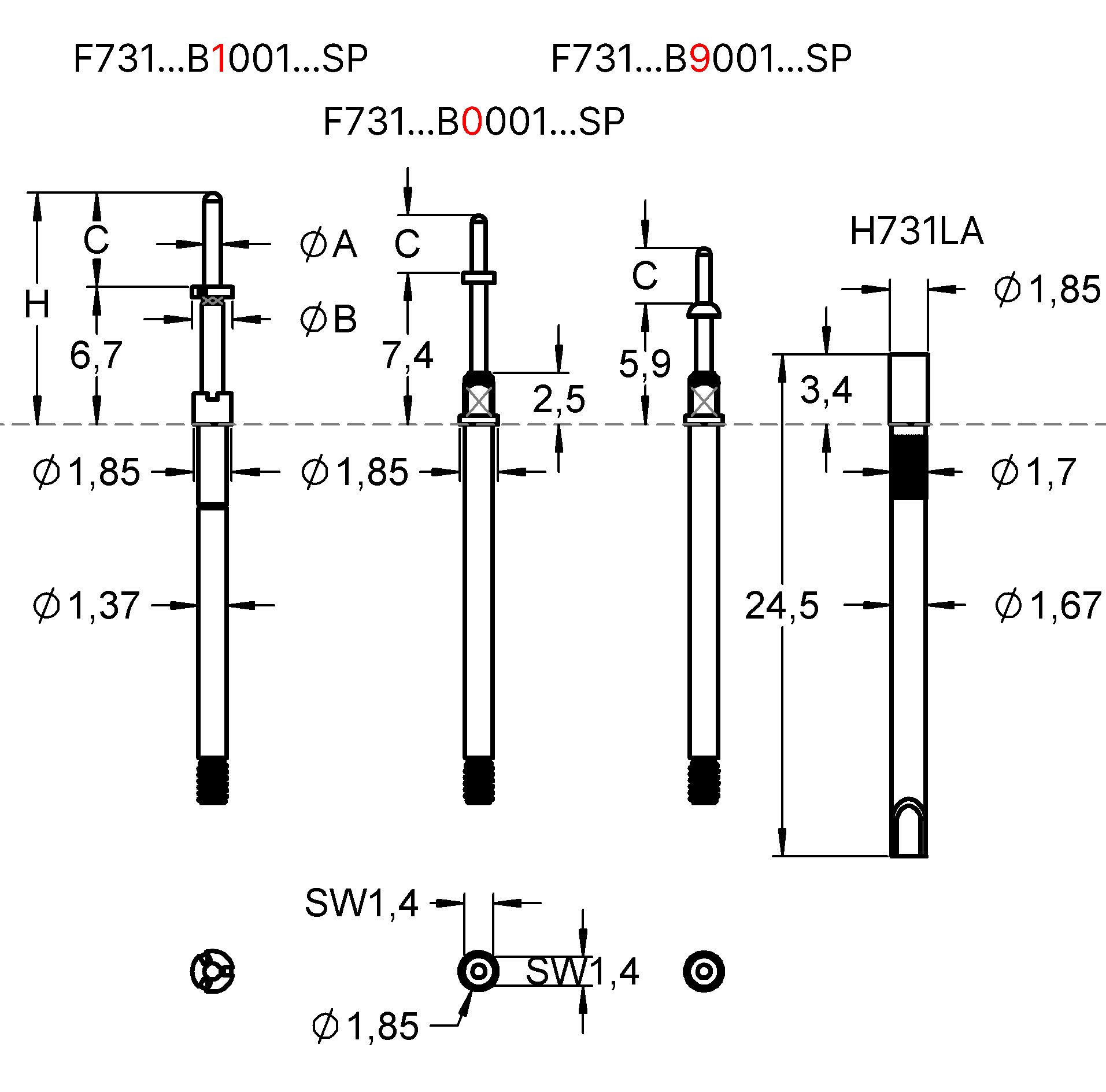 F73111B0002G150SP 제품군 도면