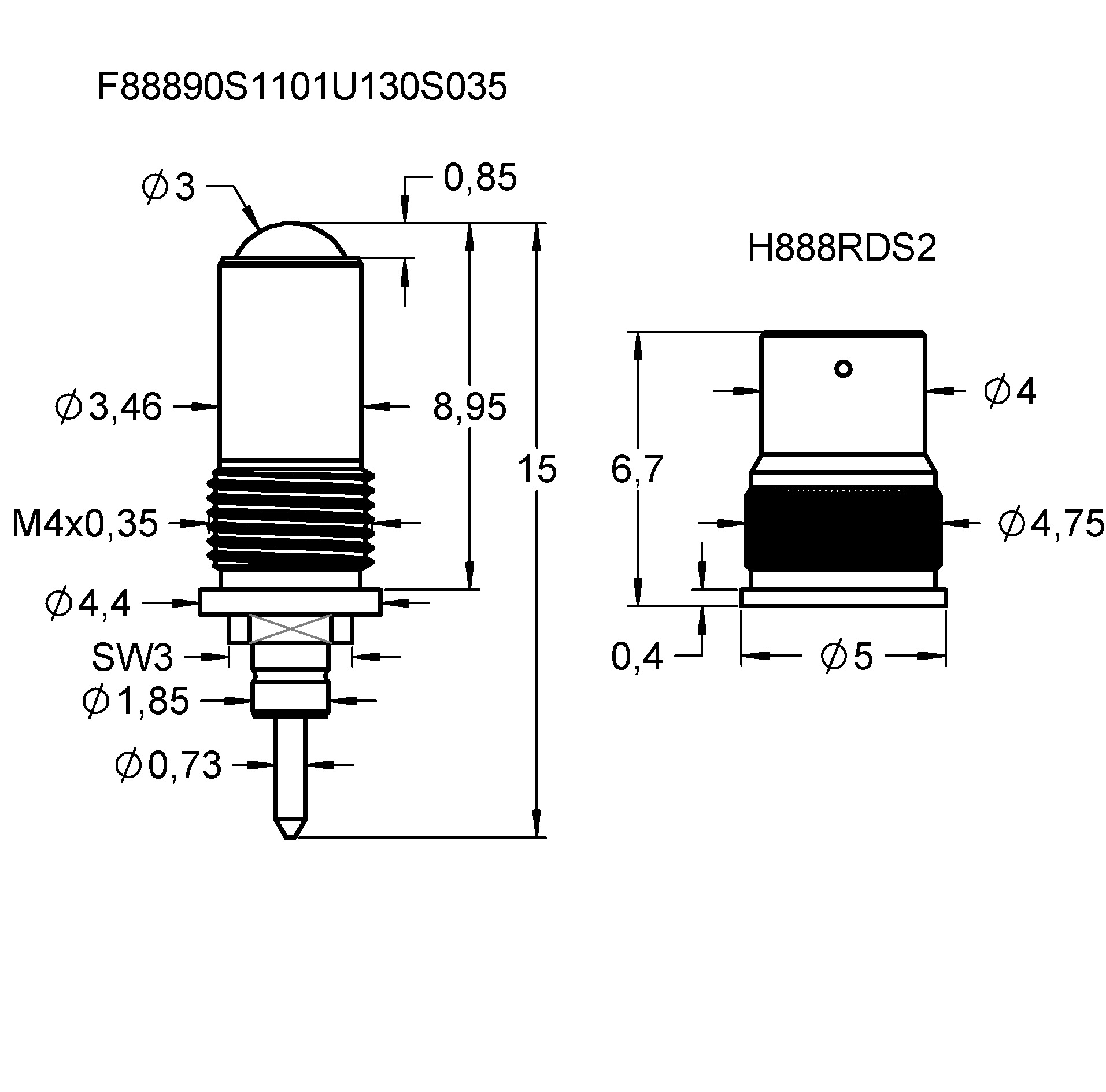 F88890S1101U130S035 Family designation