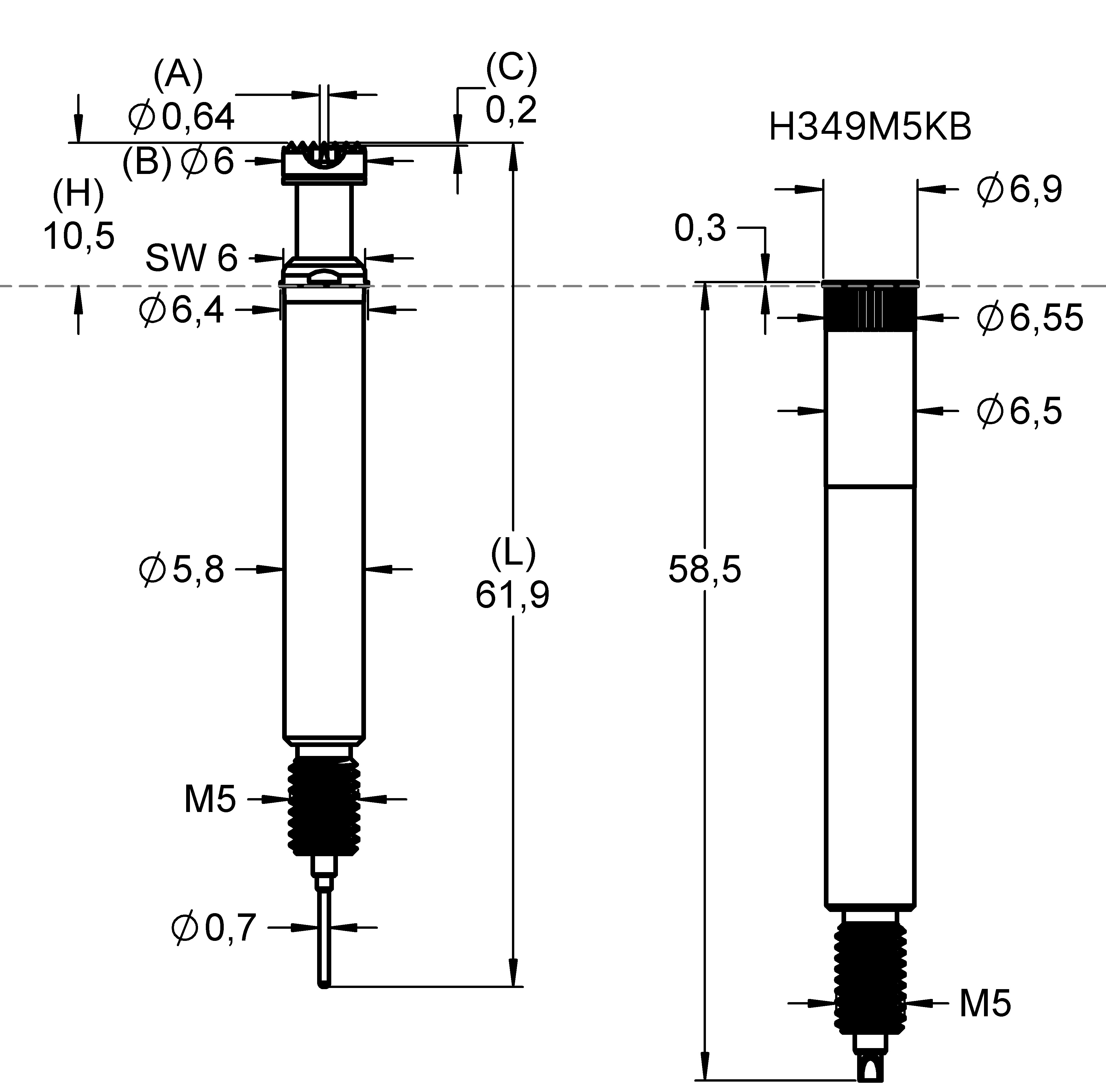 H349M5KB Denominación de la familia