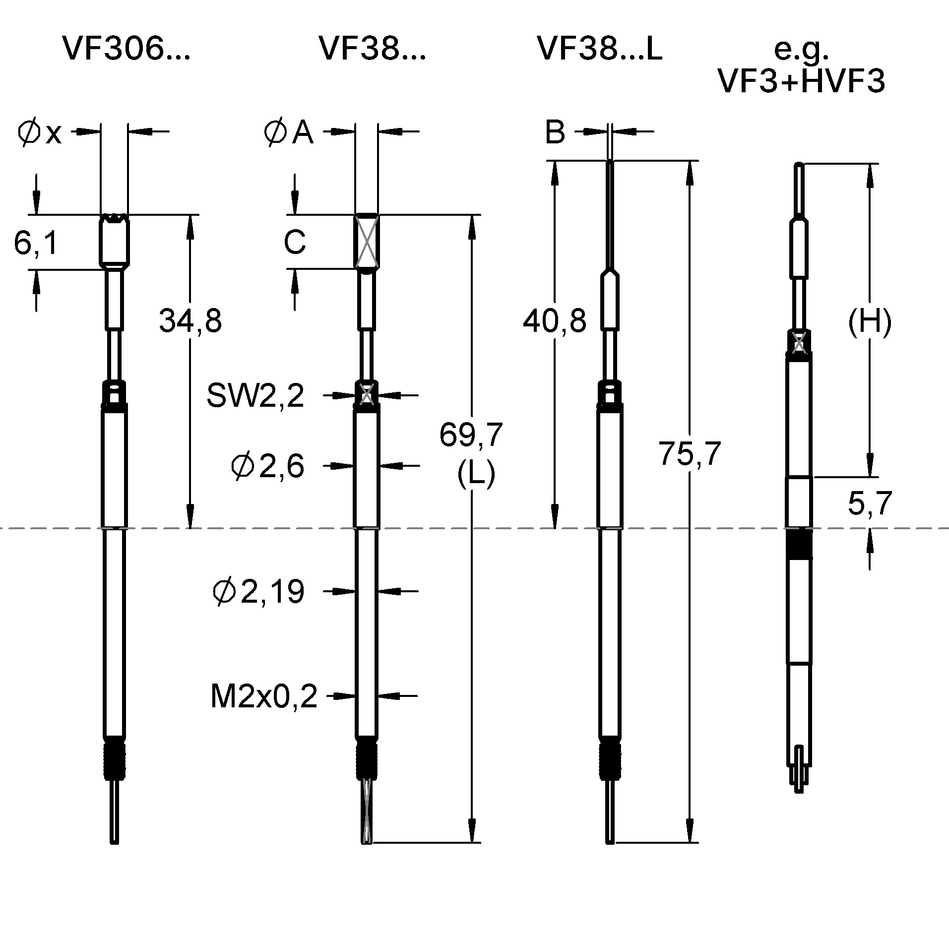 VF312B200G05E61 ファミリー図面