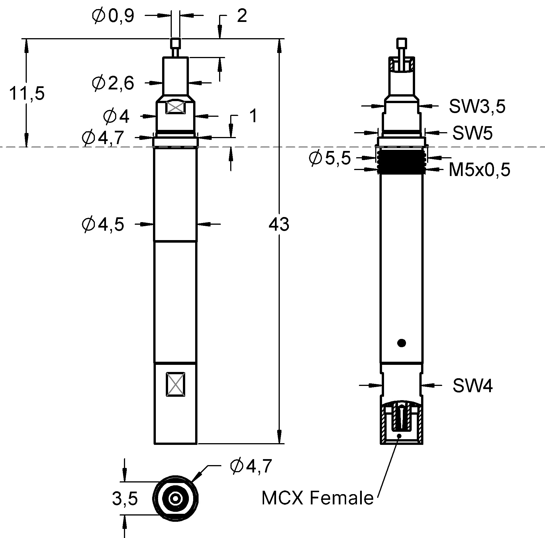 HF860UFLm015G530MCXfP Familienzeichnung