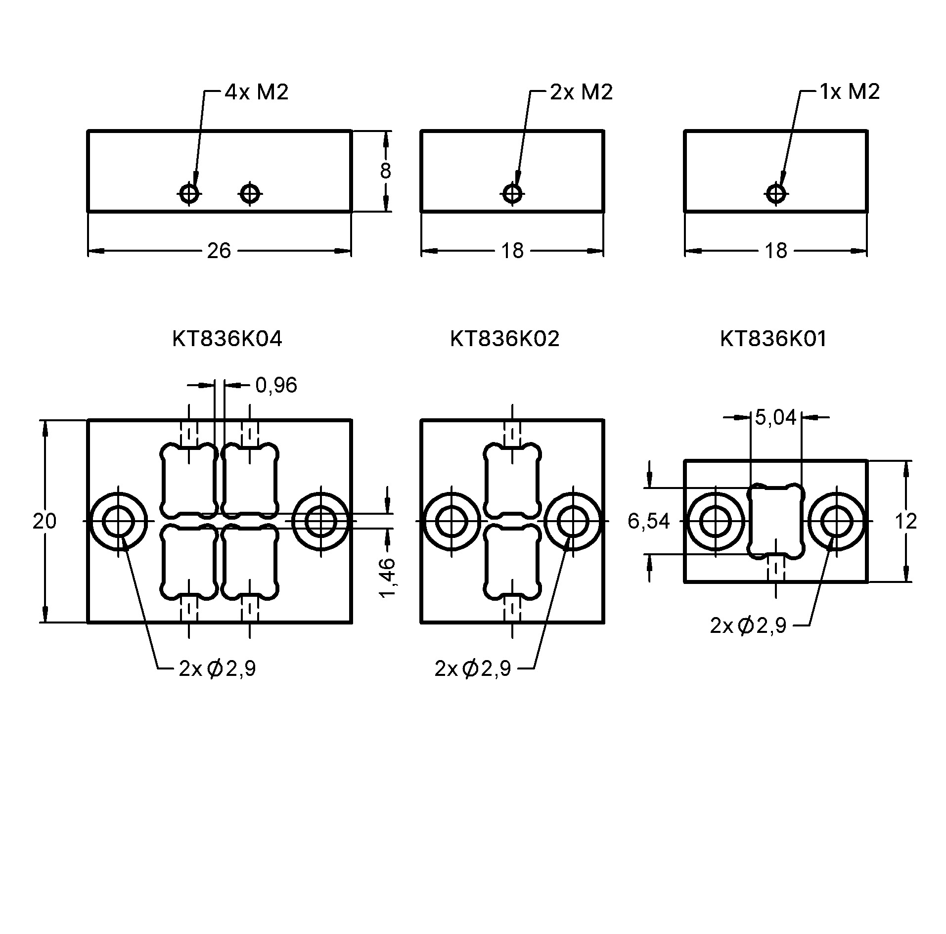 KT836K04 Overview of similar Receptacles