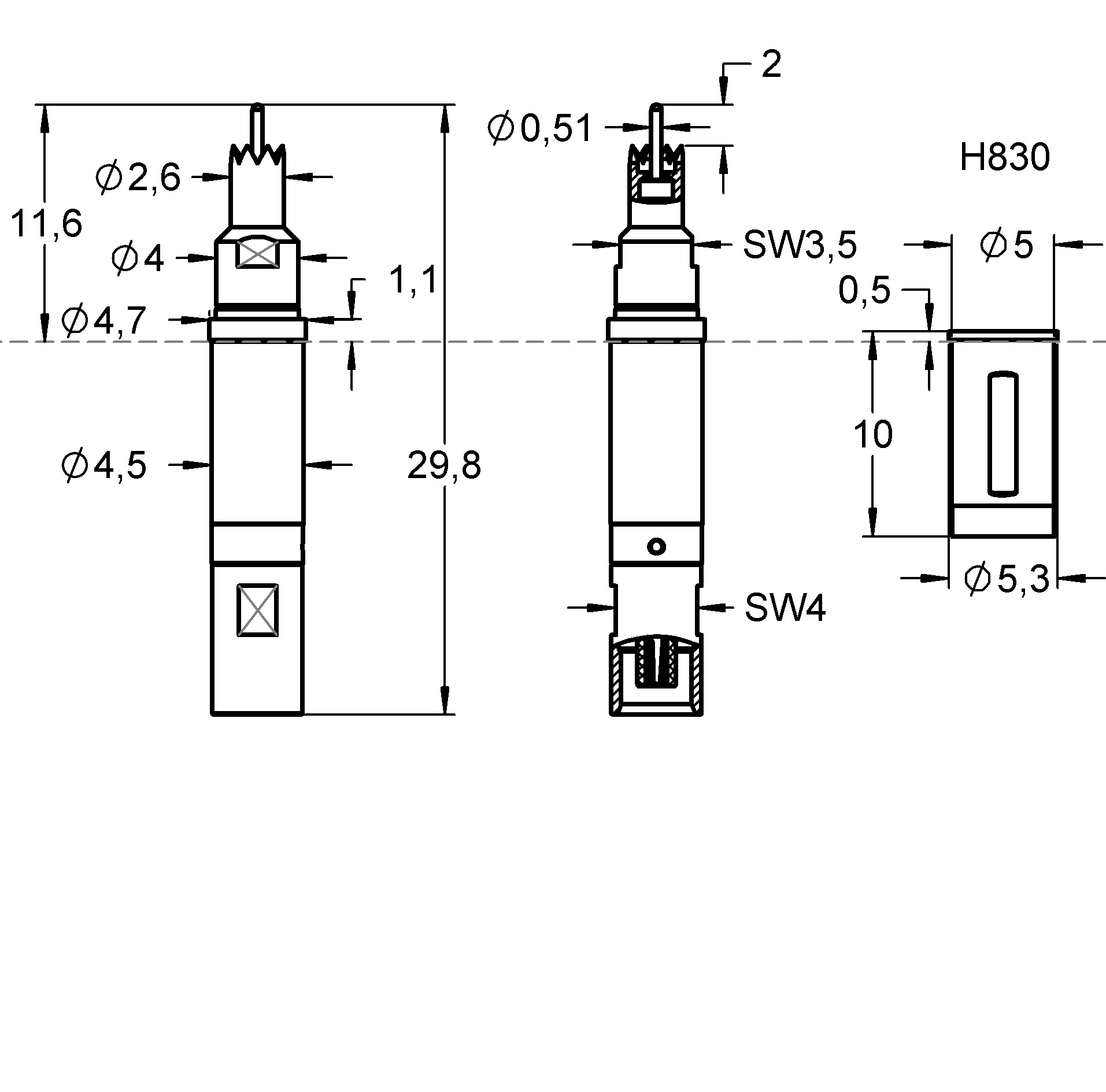 HF830PCBCC018G500MCXfP 제품군 도면