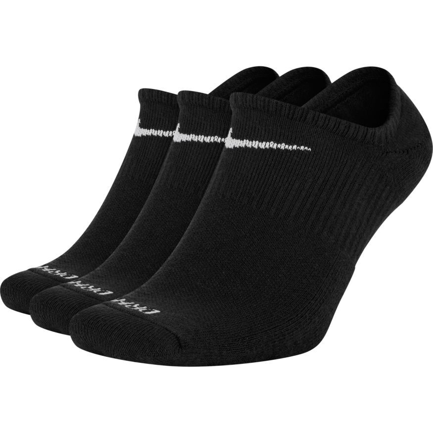 Nike Everyday Plus Ankelsokker 3-Pak Black/White- Padeltøj
