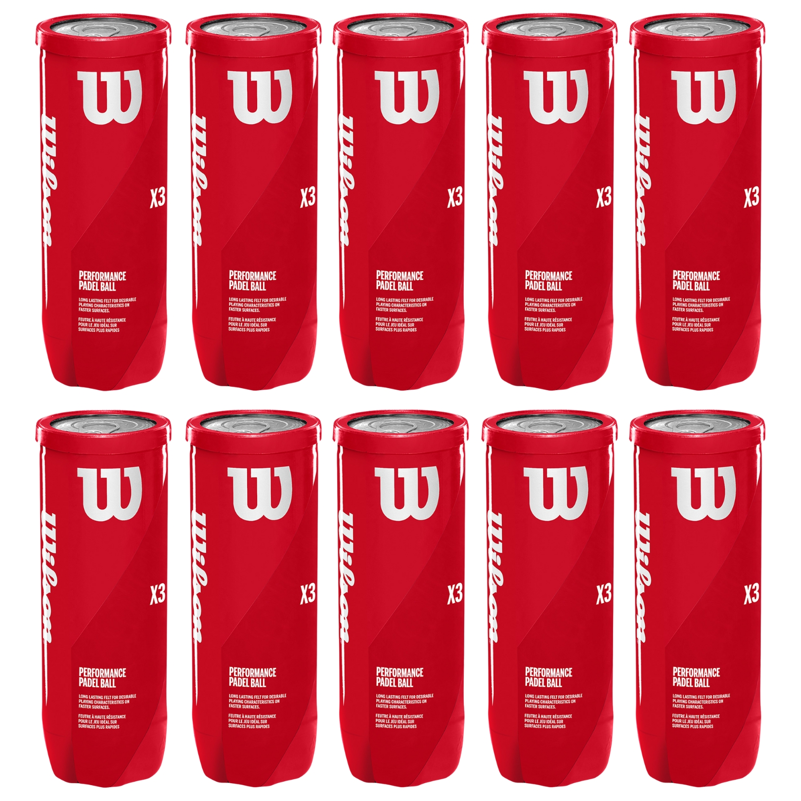 10x Wilson Padel X3 - Padel Bolde