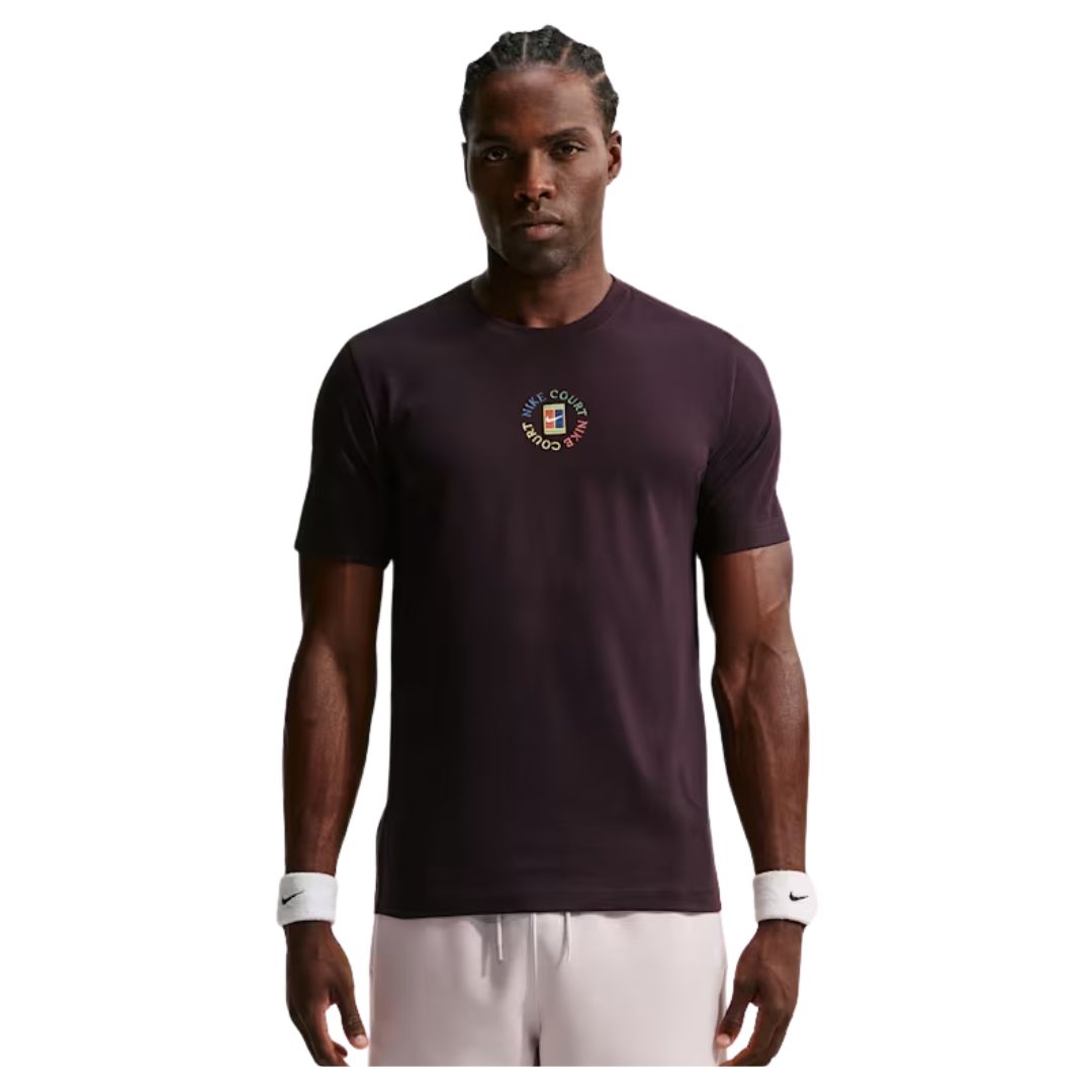 Nike Court Dri-FIT Heritage T-shirt Burgundy Ash- Padeltøj
