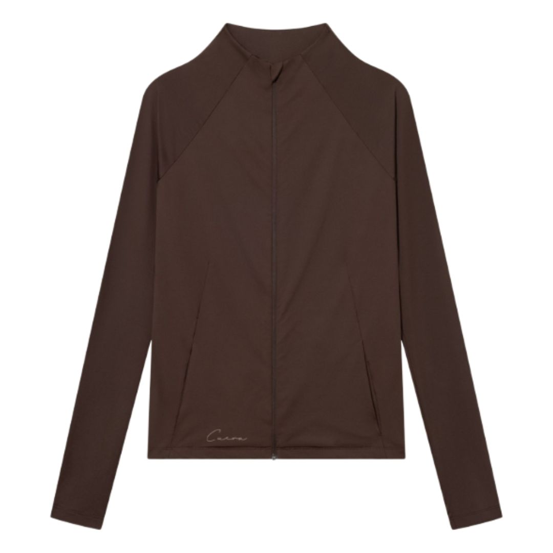 Cuera Active Zip Cardigan Women Dark Brown- Padeltøj