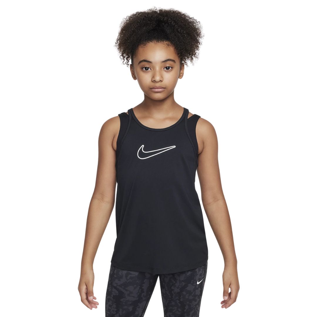 Nike One Classic Girls Dri-FIT Tank Top Black- Padeltøj