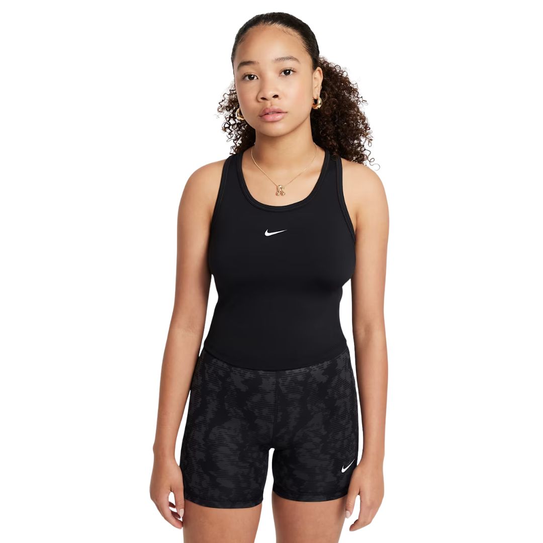 Nike One Fitted Girls Dri-FIT Tank Top Black- Padeltøj