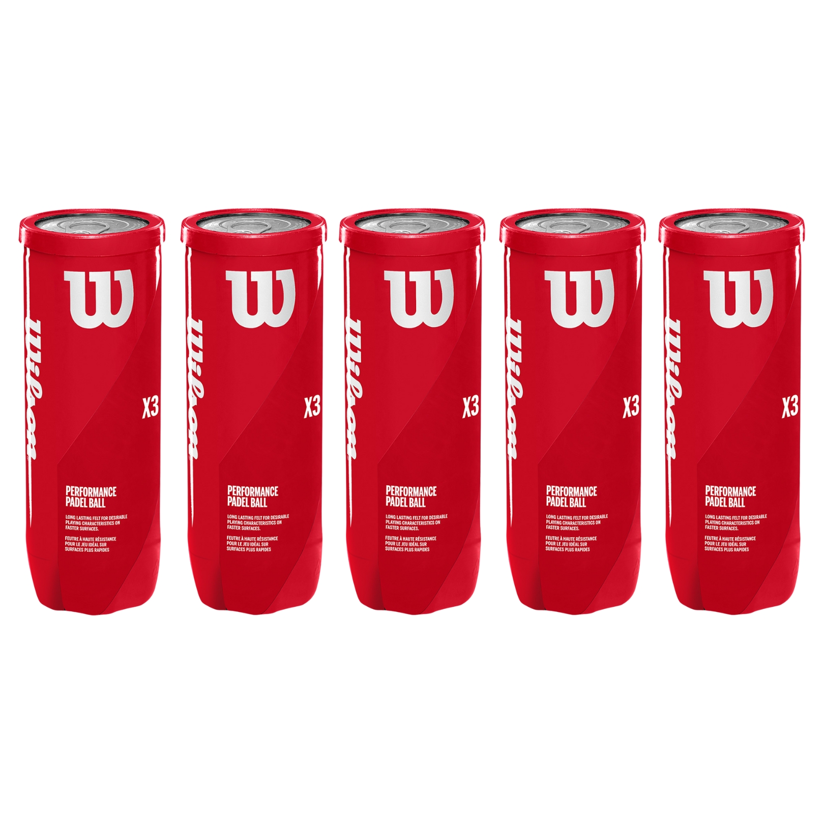 5x Wilson Padel X3 - Padel Bolde