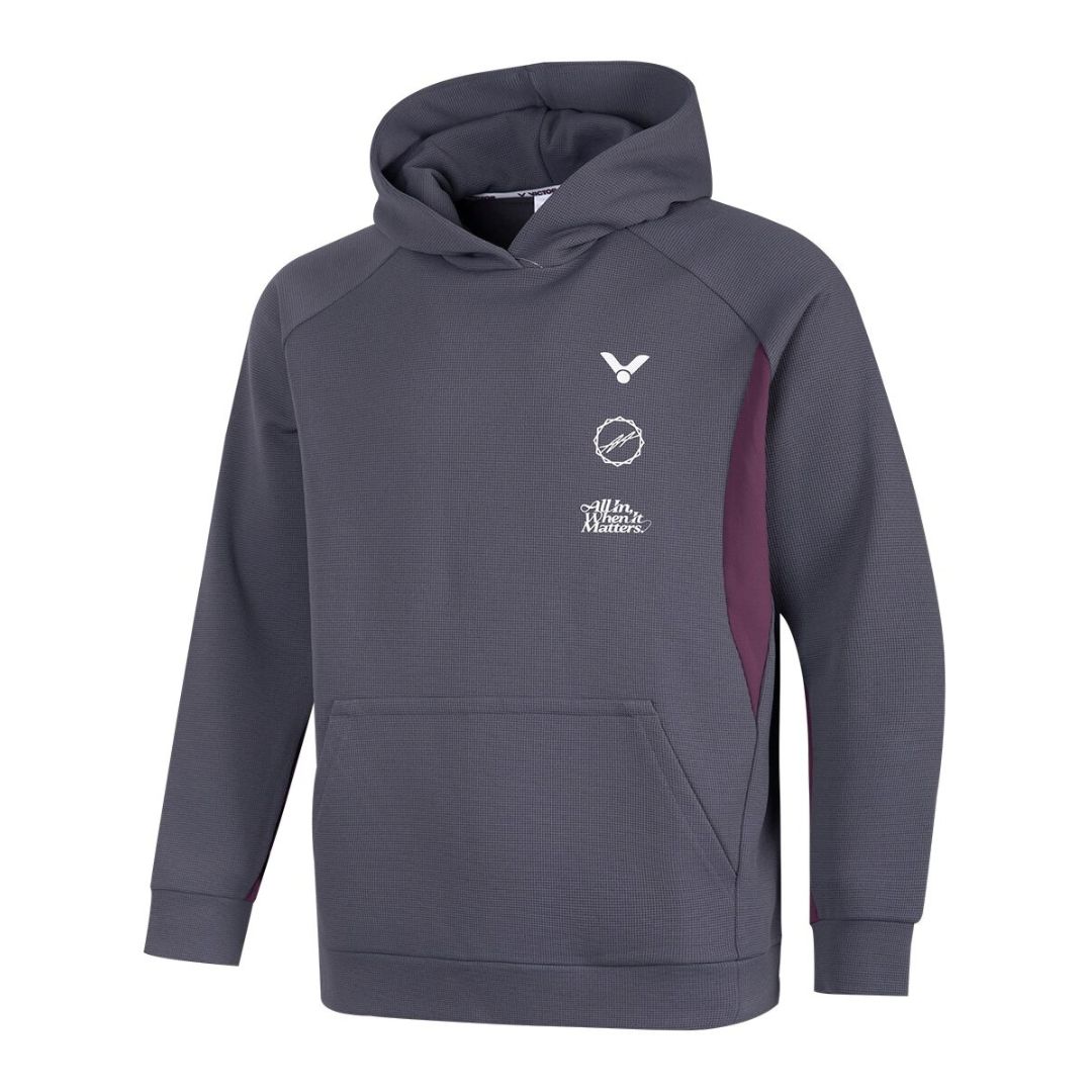 Victor T-605 AA Hoodie Strata Grey - Badmintonbekleidung